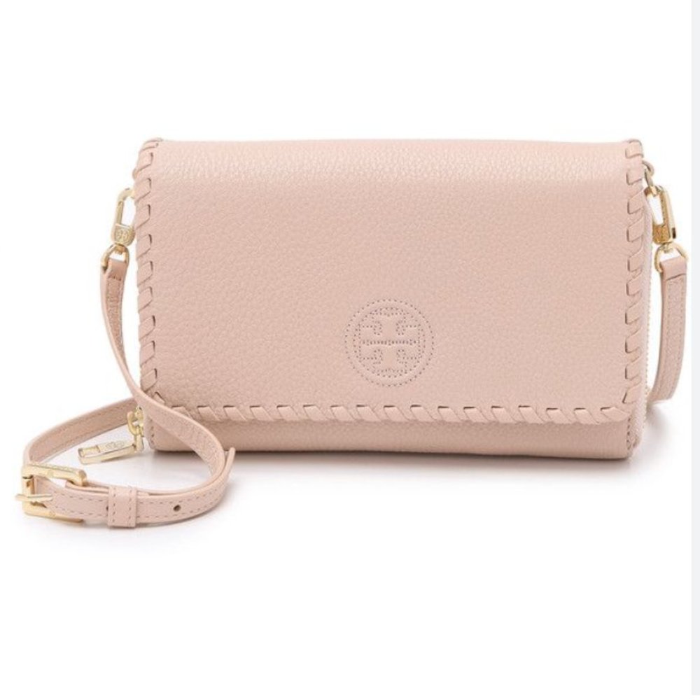 Tory Burch Marion Flat Wallet Cross Body Bag - Bark
